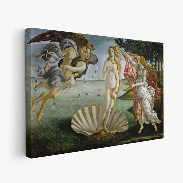 Інтер'єрна картина Народження Венери, Сандро Боттічеллі, Sandro Botticelli, Birth of Venus, 38×60 см (id3422) - зображення 2