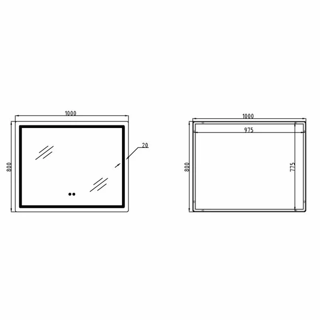 Дзеркало Qtap Mideya (DC-F910) 1000х800 з LED-підсвічуванням Touch, з антизапітнінням, з годинником, диммером - Фото 2 Дзеркало Qtap Mideya (DC-F910) 1000х800 з LED-підсвічуванням Touch, з антизапітнінням, з годинником, диммером - зображення 2