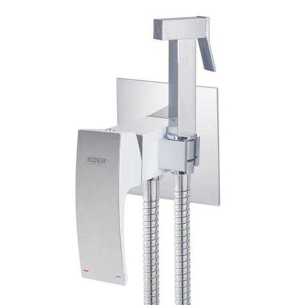 Смеситель для гигиенического душа Koer KB-23007-04 (Цвет хром+белый) (KR5162) - изображение 3