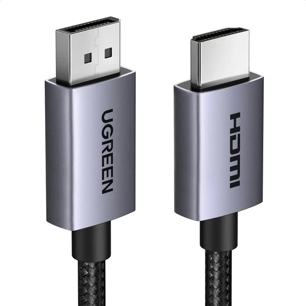 Кабель UGREEN DP125 DisplayPort to HDMI 2.0 2 м 4K@30Hz Black, кабель DisplayPort — HDMI - зображення 2