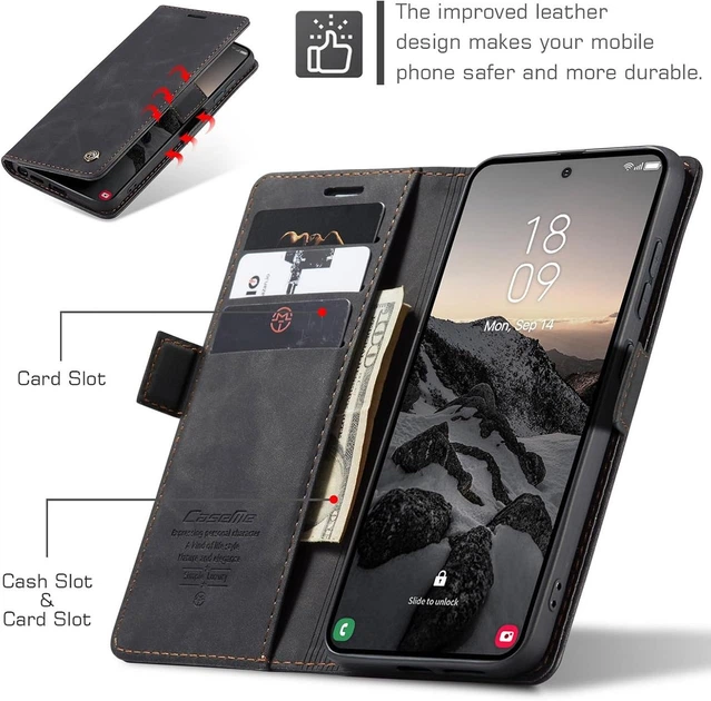 Чехол книжка Caseme с магнитом для Samsung Galaxy S26 Ultra черный - Фото 5 Чехол книжка Caseme с магнитом для Samsung Galaxy S26 Ultra черный - изображение 5