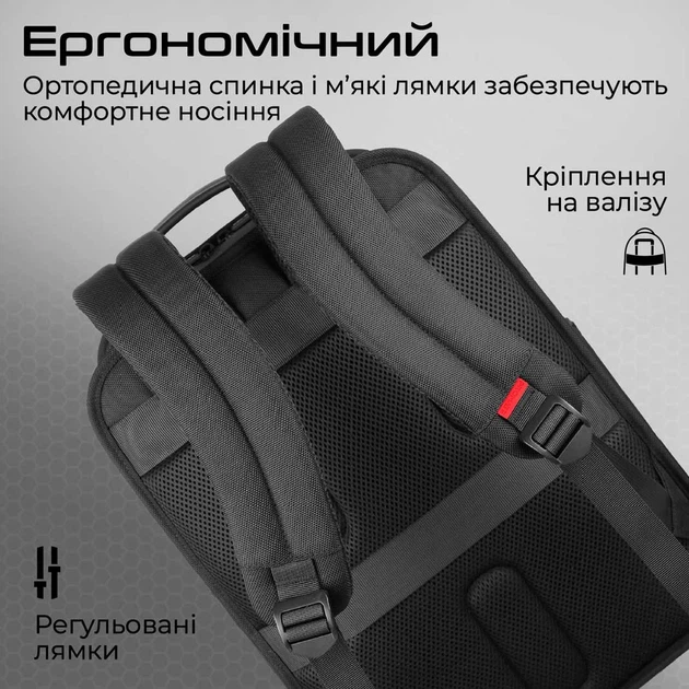 Рюкзак для ноутбука 15.6" PROMATE Paramount BP Black - Фото 4 Рюкзак для ноутбука 15.6" PROMATE Paramount BP Black - изображение 4