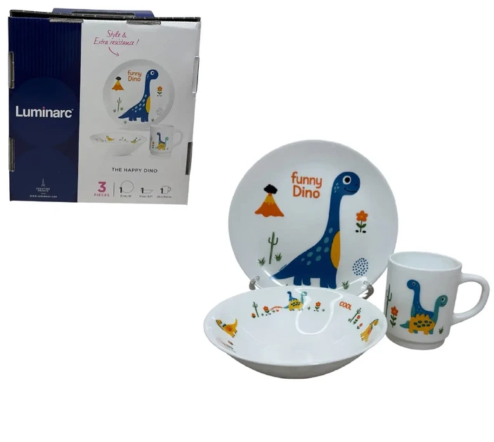 Набор детской посуды Luminarc The Happy Dino 3 предмета X3288 - Фото 3 Набор детской посуды Luminarc The Happy Dino 3 предмета X3288 - изображение 3
