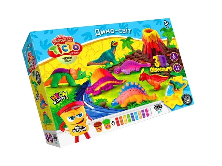 Тесто для лепки Danko Toys "Дино-мир" в коробке (10-04) - Фото 1 Тесто для лепки Danko Toys "Дино-мир" в коробке (10-04) - изображение 1