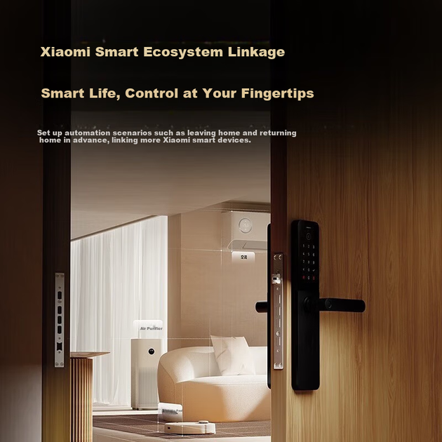 MI Smart Lock E10 Замок з паролем та відбитком пальця, інтелектуальний електронний замок для домашньої безпеки, для домашнього використання, великий дверний замок, встановлення в комплекті - зображення 6