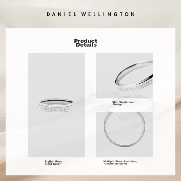 Мужское кольцо DanielWellington DW, классические парные кольца, серебро Starlight, размер 62, подарок на день рождения для парня, DW034 - изображение 7