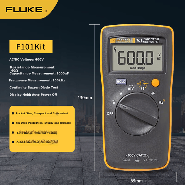 Цифровой портативный мультиметр FLUKE F101Kit с магнитным держателем. - изображение 2