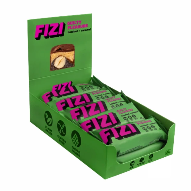 Батончики Chocolate Bar FIZI, лесные орехи-карамель, 10 шт по 45 г - изображение 3