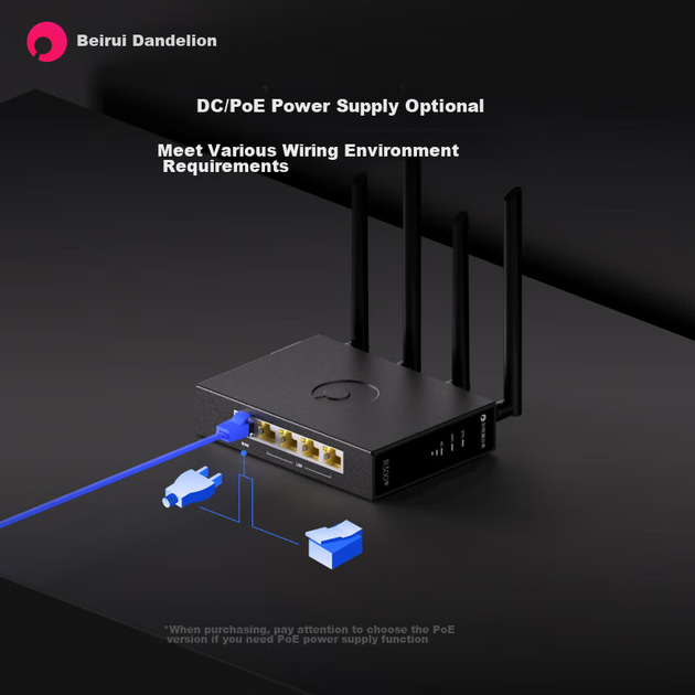 Промышленный маршрутизатор Beiruipugongying R300S 4G, питание POE, две антенны 4G, двойное резервное питание, совместимость со всеми сетями 4G, слот для SIM-карты, беспроводной Wi-Fi, удаленное управление, удаленное подключение к сети, 5 сетевых портов. - изображение 7