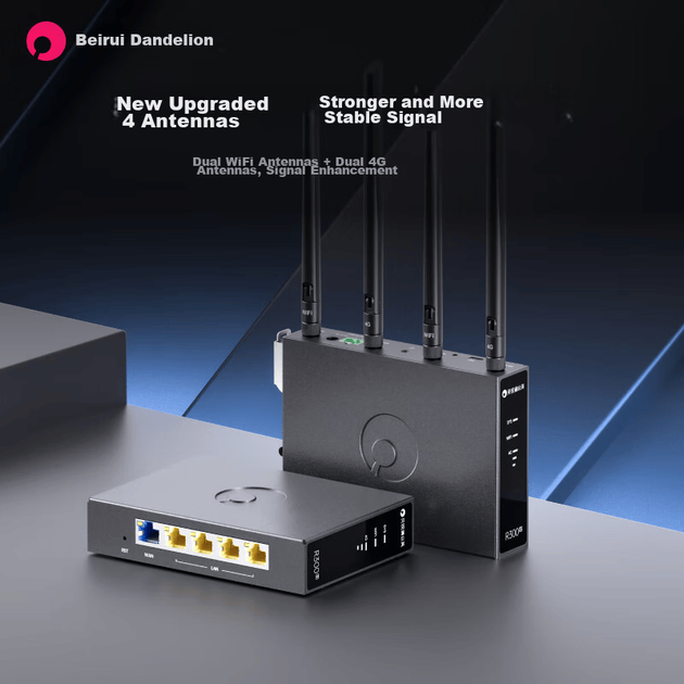 Промышленный маршрутизатор Beiruipugongying R300S 4G, питание POE, две антенны 4G, двойное резервное питание, совместимость со всеми сетями 4G, слот для SIM-карты, беспроводной Wi-Fi, удаленное управление, удаленное подключение к сети, 5 сетевых портов. - изображение 9