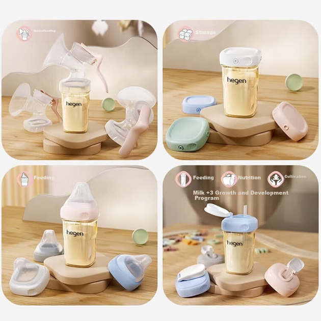 Бутылочка для кормления HEGEN PPSU Anti-Colic 150 мл, 1-3 месяца, с широким горлышком, силиконовая соска - изображение 7