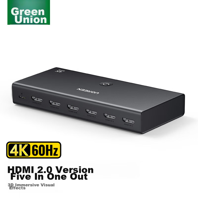 HDMI-коммутатор Ugreen CM599 5 входов 4K 60Hz - Фото 4 HDMI-коммутатор Ugreen CM599 5 входов 4K 60Hz - изображение 4