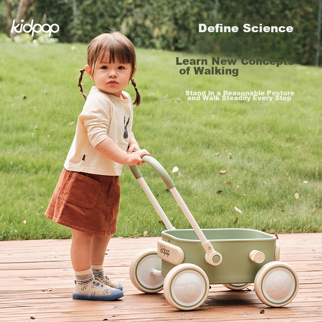Детские ходунки Kidpop для детей от 1 до 3 лет, многофункциональная коляска с защитой от опрокидывания, регулируемой скоростью, вспомогательное средство для ходьбы, подарок на первый день рождения, Pure Greet. - изображение 5
