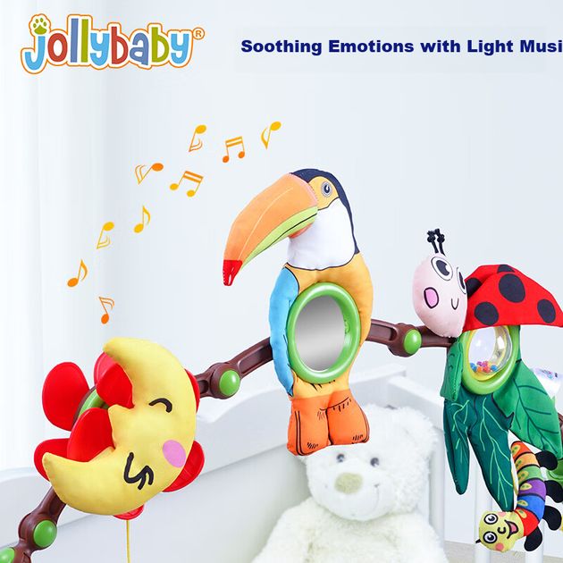 Подвеска-игрушка Jollybaby для детской коляски, прикроватная погремушка, вращающийся подвесной колокольчик для детской кроватки, подвесная заколка в виде птички для кроватки. - изображение 5
