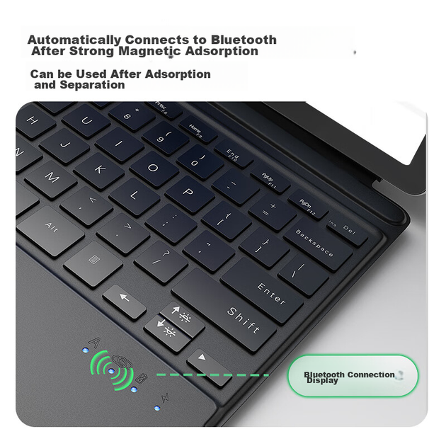 Клавиатура-чехол CangHua для Microsoft Surface Pro 4/5/6/7+/Pro 7, ультратонкая матовая поверхность из микрофибры с подсветкой и высокоточным тачпадом. - изображение 6