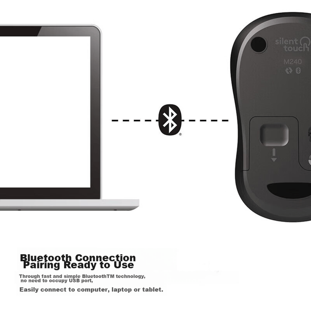 Мышь Logitech M240 Silent Bluetooth Rose - изображение 5