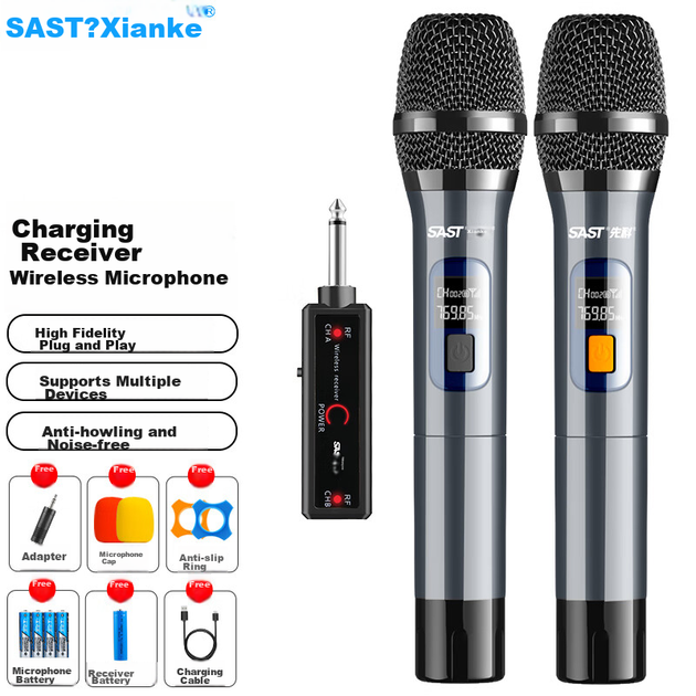 Микрофон SAST OK-92A беспроводной с усилителем для караоке - Фото 4 Микрофон SAST OK-92A беспроводной с усилителем для караоке - изображение 4