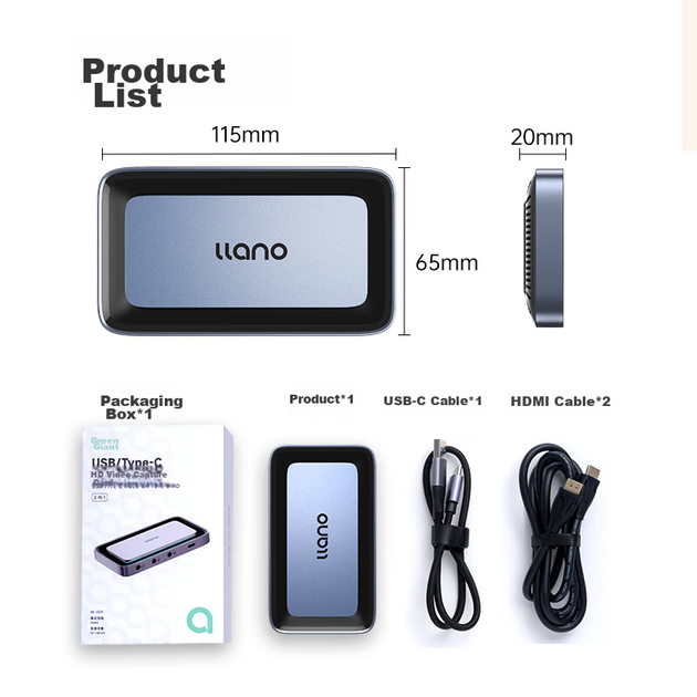 Карта захвата видео Llano HDMI, 4K 60 Гц HD прямая трансляция, RGB24, совместима с камерами Sony, Canon, Nikon, запись для игр Switch2/PS5, киберспорта, компьютеров, мобильных телефонов, iPad. - изображение 9