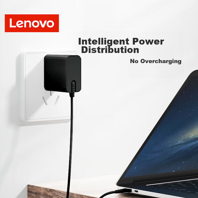 Зарядний пристрій Lenovo 65 Вт, для ThinkPad/Xiaoxin, USB-C, чорний - зображення 5