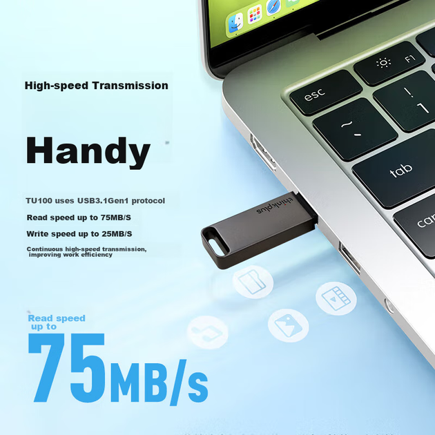 Флеш память USB Lenovo ThinkPlus TU100 256GB USB 3.2 Gen1 Grey - изображение 5