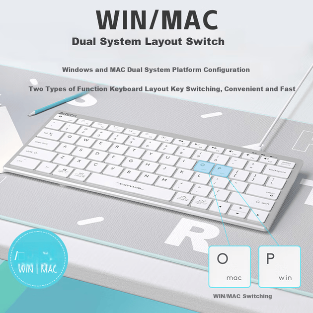 Клавиатура проводная A4Tech FX51 USB-C Белый - изображение 7