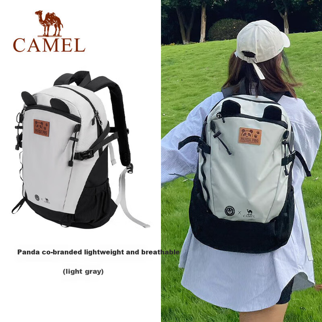 Рюкзак CAMEL Outdoor, симпатичный многофункциональный рюкзак для походов, путешествий, отдыха и учебы, модель 173BB02002, светло-серый. - изображение 5