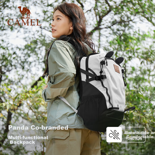 Рюкзак CAMEL Outdoor, симпатичный многофункциональный рюкзак для походов, путешествий, отдыха и учебы, модель 173BB02002, светло-серый. - изображение 6