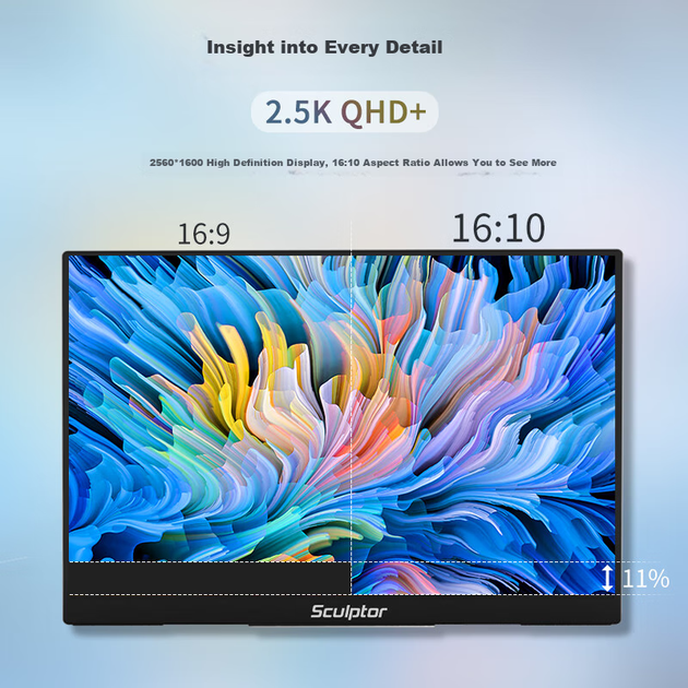 Монитор портативный Sculptor MF16LQ, 16", 2K/2.5K, 120 Гц - изображение 7