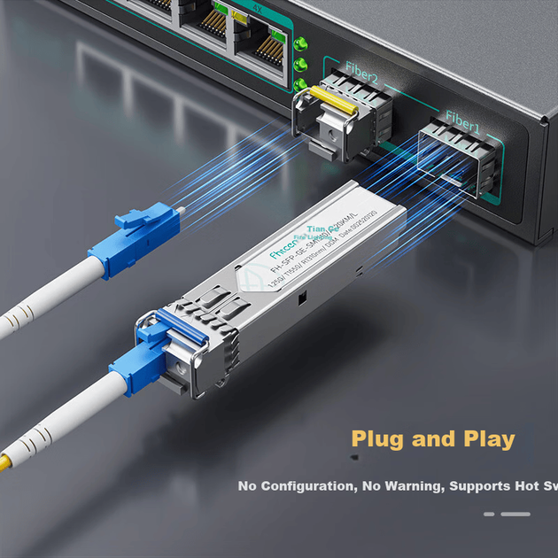 Оптичний модуль Fiberhome Tiancheng SFP 1.25G гігабітний одномодовий одномодовий LC-інтерфейс 1310/1550nm 20 км передача сумісний з Huawei H3C Cisco ZTE 1 пара - зображення 5
