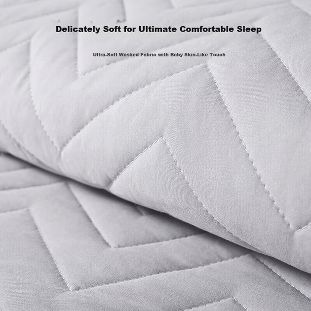 Антибактеріальний наматрацник LUOLAI Home Textile, проти кліщів, потовщений, сірий, 1,8 м - зображення 3