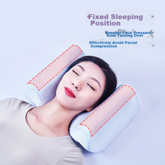 Подушка для шийного відділу хребта Aeromax Anti-Side Sleeping з піною з ефектом пам'яті, фіксована вертикальна подушка для сну, косметична подушка без тиску на обличчя, подушка для сну проти зморшок - зображення 4
