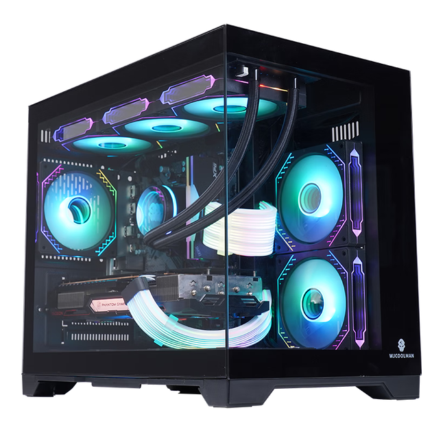 Wanjia Gungyongzhe Black No A-Pillar + Prism RGB Six-Fan Set, Seaside View Case for Desktop Computer Tower, M-ATX Motherboard/360 Water Cooling/9 Fans/4090 Graphics Card - Фото 5 Wanjia Gungyongzhe Black No A-Pillar + Prism RGB Six-Fan Set, Seaside View Case for Desktop Computer Tower, M-ATX Motherboard/360 Water Cooling/9 Fans/4090 Graphics Card - изображение 5