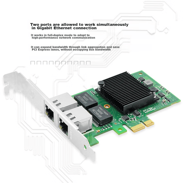 Сетевая карта LR-LINK Lianrui LREC9222HT PCIEx1 Gigabit Dual-Port Server I350-T2, подходит для серверов, промышленных камер и GigE. - изображение 8