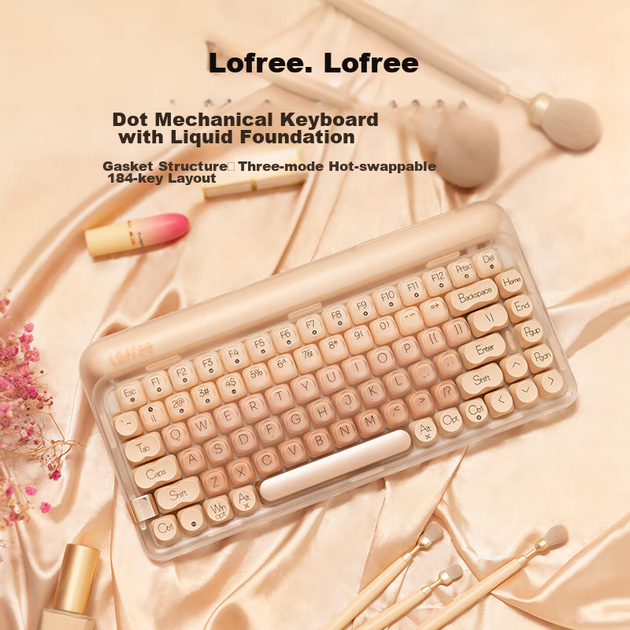 Рідка клавіатура LOFREE Foundation, бездротова механічна Bluetooth, трирежимна, з можливістю гарячої заміни, для жіночого офісного комп'ютера, 84 клавіші - зображення 9
