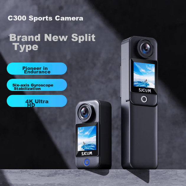 Екшн-камера SJCAM C300 розміром з великий палець для мотоциклів, кріплення на шолом, водонепроникний відеореєстратор із захистом від тряски, портативна пряма трансляція, попередній запис, відео від першої особи, відеореєстратор без карти пам'яті - зображення 8