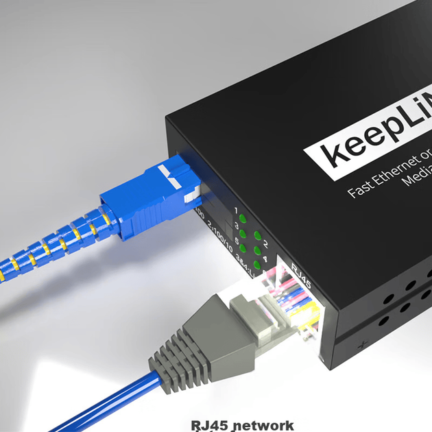 Оптический трансивер KeepLINK KP-9000, гигабитный одномодовый двухволоконный оптико-электрический преобразователь, дальность действия 20 км, интерфейс SC. - зображення 11