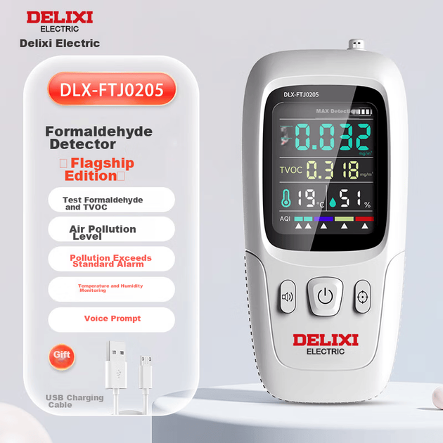 Детектор формальдегида DELIXI ELECTRIC, профессиональный прибор для определения формальдегида, высокоточный прибор для анализа воздуха, экономичный набор для домашнего использования. - изображение 5