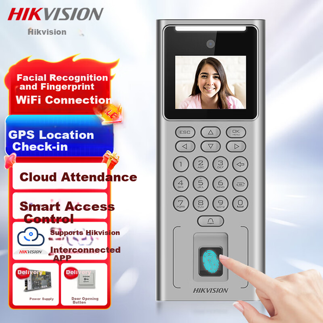 Терминал учета рабочего времени HIKVISION All-in WiFi, распознавание лица и отпечатков, 2.4", D14 PLUS - изображение 7