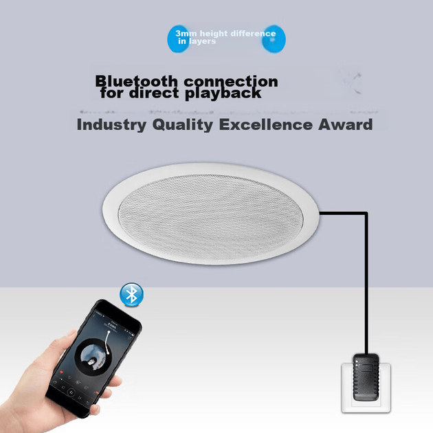 Беспроводной потолочный комплект акустических систем Newmine G-6 с Bluetooth, для воспроизведения фоновой музыки дома и в магазине, встраиваемый динамик с коаксиальным твитером и вуфером (5 дюймов, One-To). - изображение 2