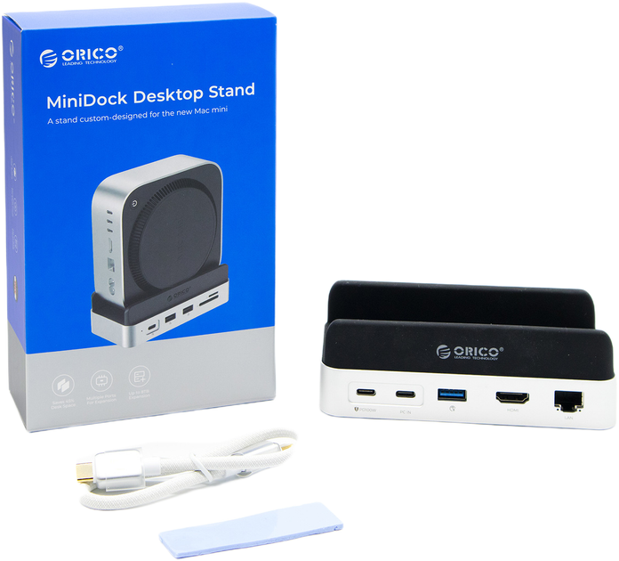 Док-станція Orico MiniDock Desktop Stand для MacMini M4 (VS10-SV-EP) - зображення 2