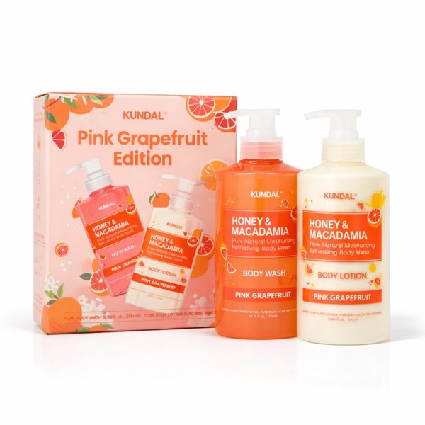 Набор для тела KUNDAL Pink Grapefruit Edition Honey & Macadamia гель 500 мл + лосьон 500 мл - Фото 3 Набор для тела KUNDAL Pink Grapefruit Edition Honey & Macadamia гель 500 мл + лосьон 500 мл - изображение 3