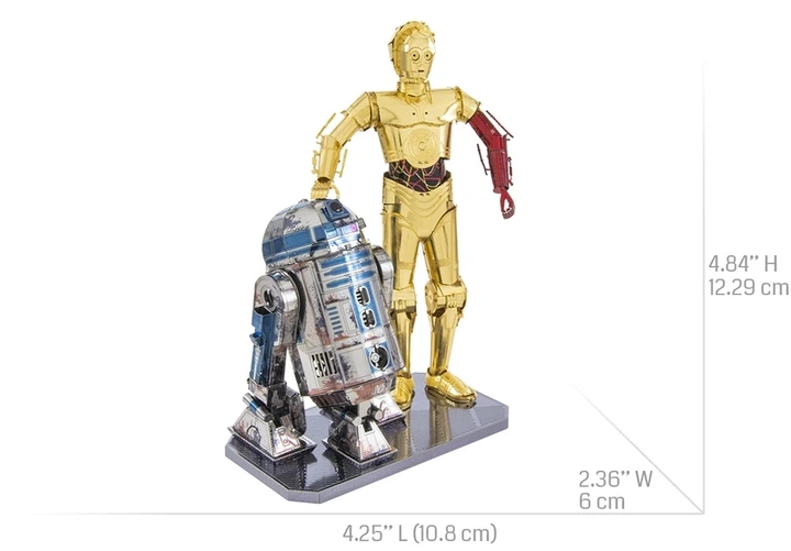 Металевий 3D конструктор "Star Wars C-3PO & R2-D2", Metal Earth, MMG276 - Фото 6 Металевий 3D конструктор "Star Wars C-3PO & R2-D2", Metal Earth, MMG276 - изображение 6