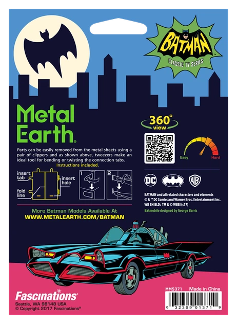 Металевий 3D конструктор "Автомобіль Batman TV Series Batmobile", Metal Earth, MMS371 - изображение 8