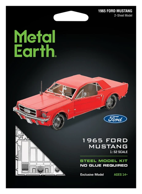 Металевий 3D конструктор "1965 Ford Mustang Coupe, Red Version", Metal Earth, MMS056C - изображение 7