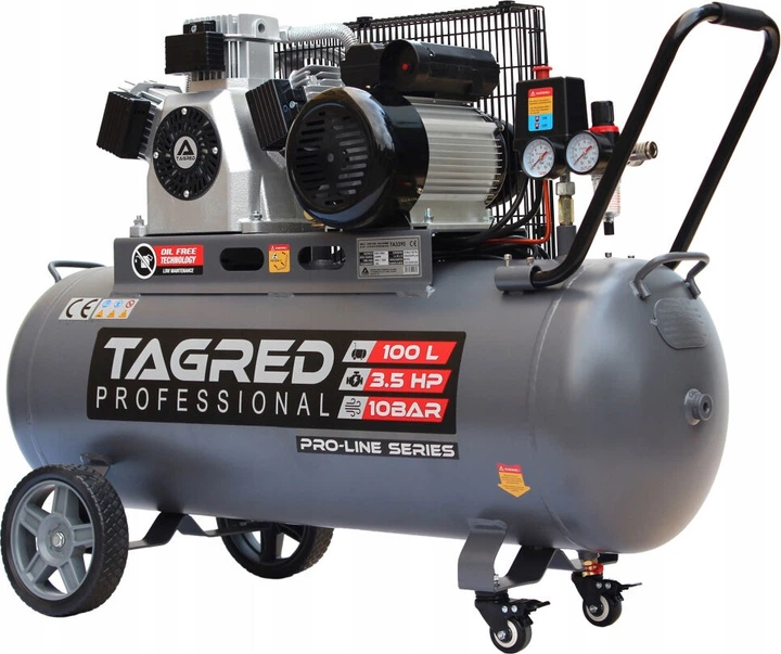 Kompresor bezolejowy Tagred 3-tłokowy 10 bar 100 L TA3390 (2010003287351) - obraz 2
