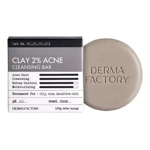 Мыло против акне для лица и тела Derma Factory Clay 2% Acne Cleansing Bar 100 г - зображення 2