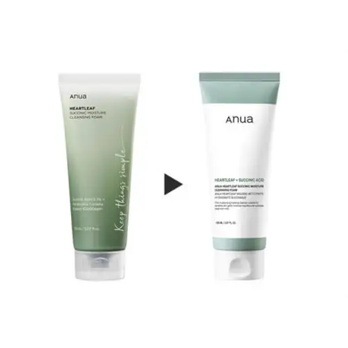 Мягкая пенка для умывания с хуттуиниией Anua Heartleaf Succinic Moisture Cleansing Foam 150 мл - изображение 2