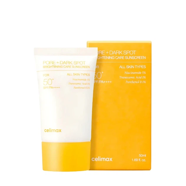 Освітлюючий сонцезахисний крем для звуження пор Celimax Pore Dark Spot Brightening Care Sunscreen SPF 50 PA 50 ml - зображення 4