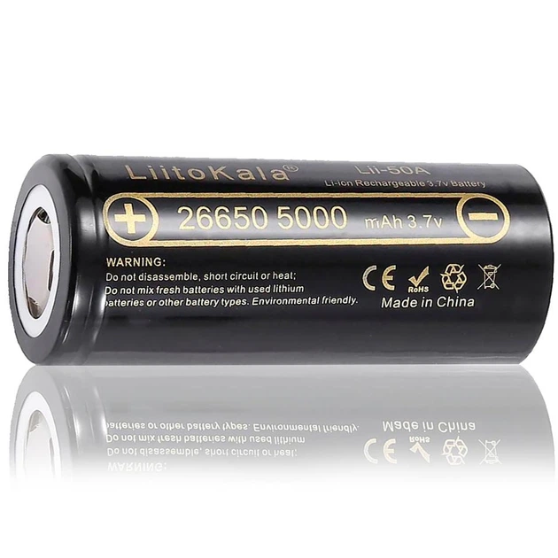 Аккумулятор LiitoKala 26650 Високотоковий, 5000mAh, Lii-50A - зображення 5