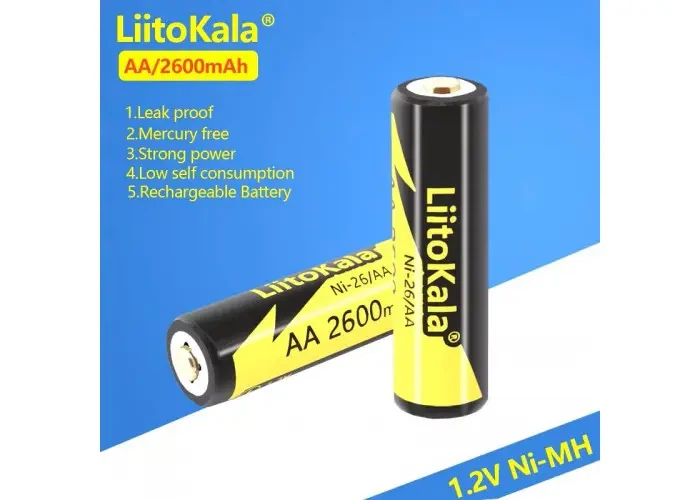 Акумулятор LiitoKala Ni-Mh HR6 AA 1.2V 2600mAh, Ni-26 - зображення 5